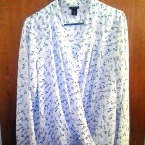 Ann Taylor factory wrap front blouse XL
